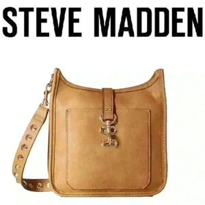 Steve Madden Western Style B-Wylie Vegan Leather  Feed Crossbody purse in Camel